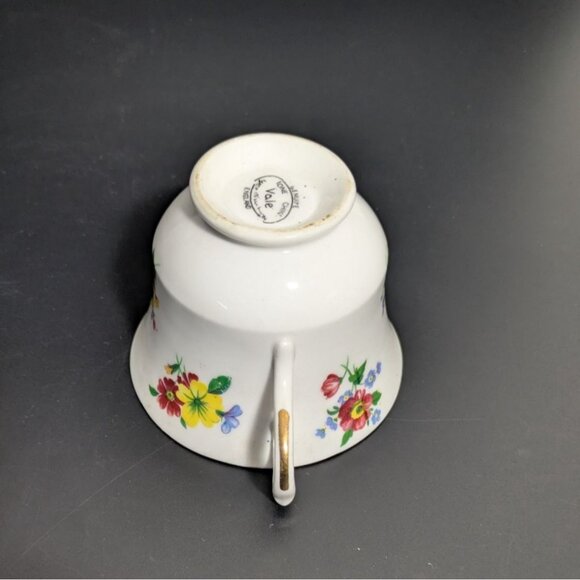 Vale Vintage Bone China Tea Cup England Floral Gold Trim Footed English China - Picture 8 of 9